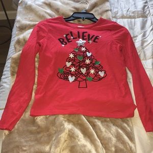 Girls Christmas Shirt Size Large 10-12